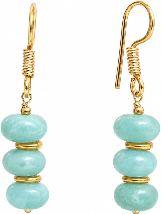 Anthropologie Jewelry - Gold and Aqua Bead Drop Earrings - Women Jewelry